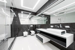 Ванная комната будущего в стиле hi-tech