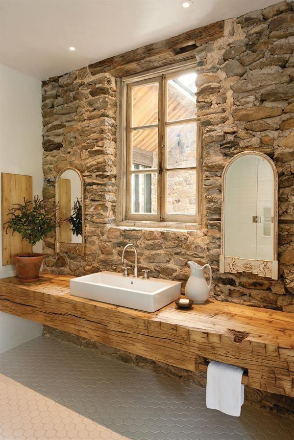 40 восхитительных ванных комнат с отделкой из кирпича и камня