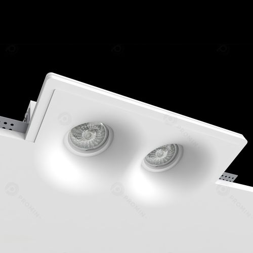 Вбудований світильник гіпсовий Double Soft - фото