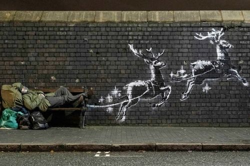 Рождество в Бирмингеме — новое граффити от Бэнкси

