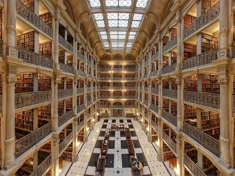 Библиотека им. Джорджа Пибоди (George Peabody Library), Балтимор, Мэриленд, США