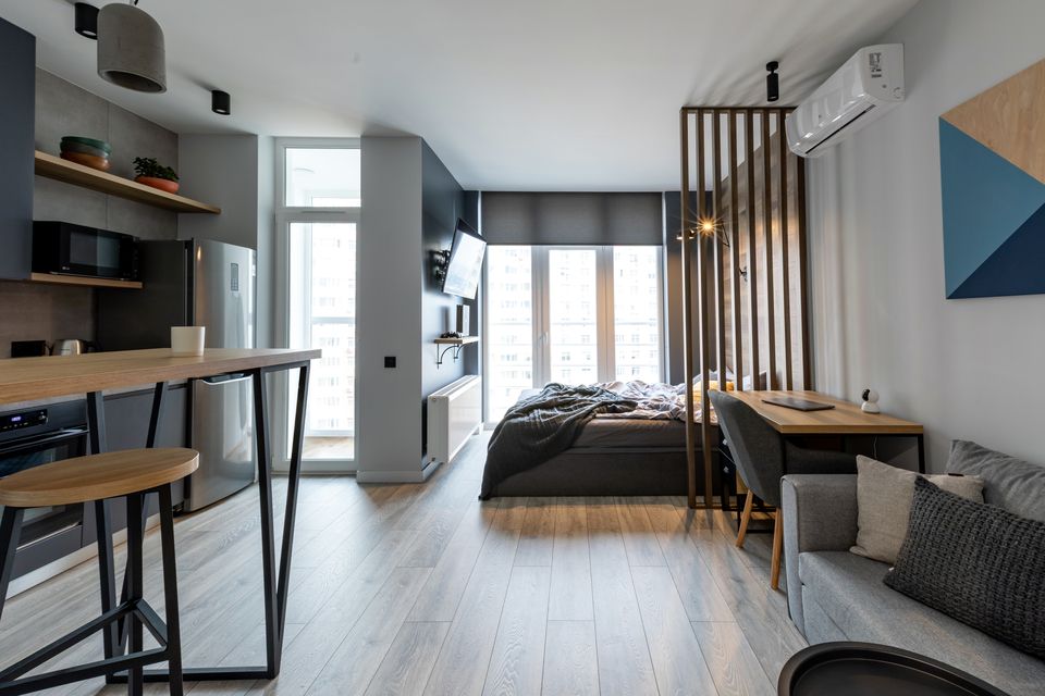 Дизайн интерьера квартиры-студии 33 кв.м. в скандинавском стиле для молодой пары