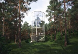 Скляний циліндр в лісі від казахських архітекторів
