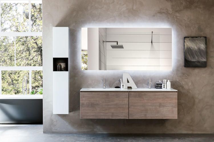Мебель для ванной в стиле hi-tech итальянского производителя Artelinea, коллекция Domino Legno