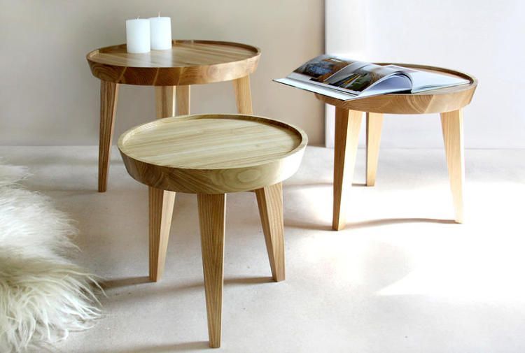 Столики Tatsya объединяют в себе две функции: стола и подноса. Элегантные и удобные, их можно перемещать вместе с содержимым