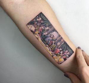 Мировые шедевры живописи в татуировках Eva Krbdk