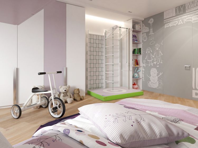 Дизайн детской комнаты для девочки в стиле минимализм
