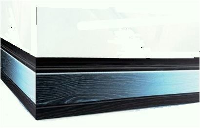 Плинтус дубовый 150 мм, в комбинации цветов черный матовый/серый полумат