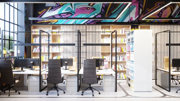Интерьер офиса с яркими акцентами – идеи дизайна офиса