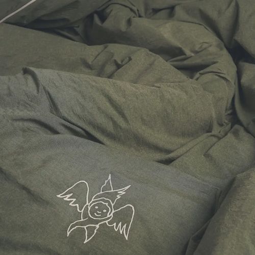 Постіль при Серафимі - зелена з молочним кантом - фото 2