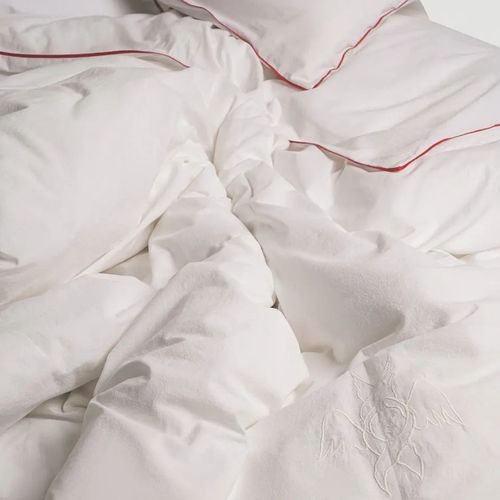 Постіль при Серафимі - біла з теракотовим кантом - фото 4