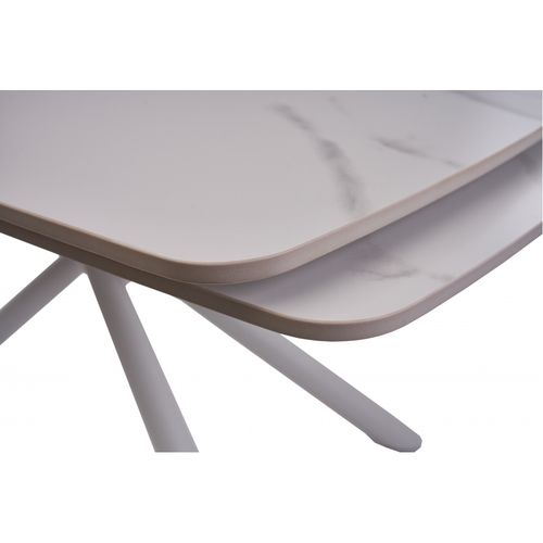 Palermo white marble стол раскладной керамический 140-200 см - фото 3