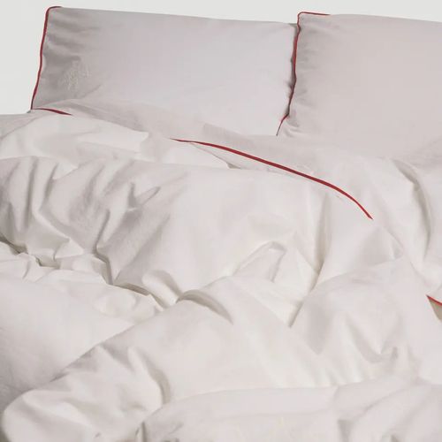 Постіль при Серафимі - біла з теракотовим кантом - фото 3