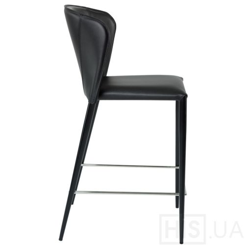 Полубарный стул Arthur кожаный (черный) - фото 2