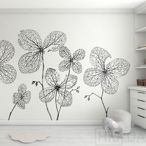 Обои Flowers | Чёрный Обои Flowers | Чёрный | Интернет-магазин дизайнерской и современной мебели для дома, кафе, баров и ресторанов - His.ua